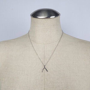 Sterling Forever Wishbone Pendant Chain Necklace